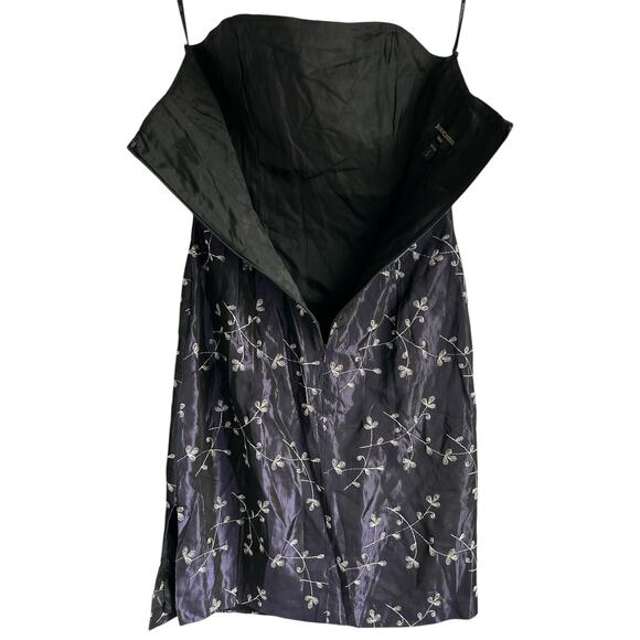 Vintage Jessica McClintock Gunne Sax Size 5 Floral Metallic Strapless‎ Dress USA - Picture 5 of 7